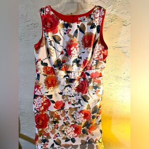 Beautiful floral fall colors PLUS dress size 18 lovely ruffles, sleeveless